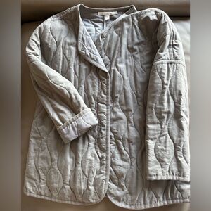 Nordstrom Quilted Gray Bomber Jacket size L (oversized)